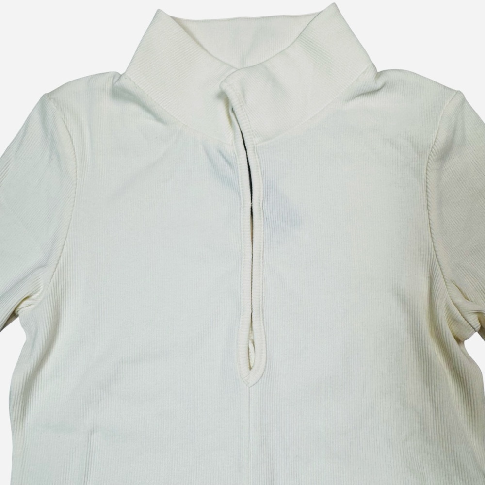 NWT New $145 Hudson Long Sleeve Hook & Eye Ecru Bodysuit Size L - Picture 5 of 10
